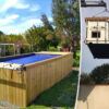Contenedor de 20 pies convertido en piscina con suplemento de madera. - Imagen 2